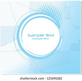 blue card with abstract background