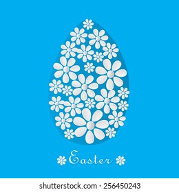 Blue card for Easter. vector