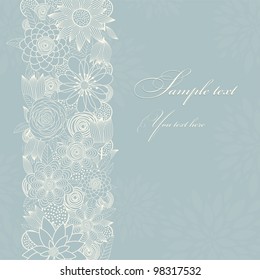 Blue card with flowers