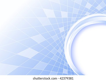 Blue card made with tiles. Vector illustration