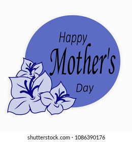 blue card for mother s day with flowers