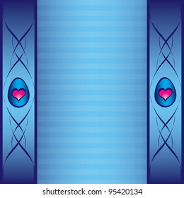 Blue card with ornaments