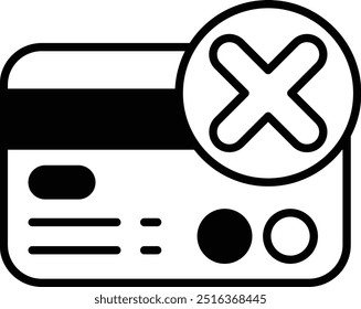 A blue card with a red X on it