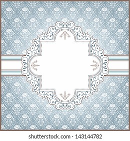 Blue card with roses
