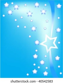 Blue card with star. Vector