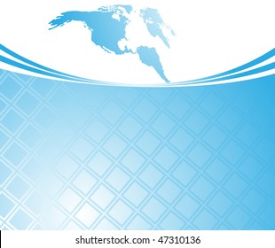 Blue card template - world
