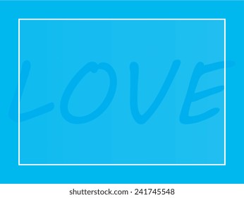 Blue card for Valentine's Day.