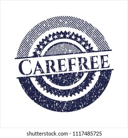 Blue Carefree rubber seal with grunge texture
