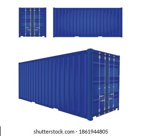 Blue cargo container. vector illustration