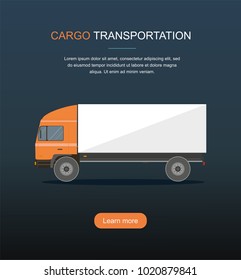 Blue Cargo Delivery Truck Isolated on White Background	
