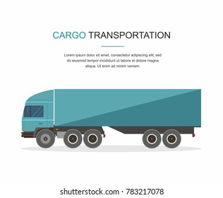 Blue Cargo Delivery Truck Isolated on White Background