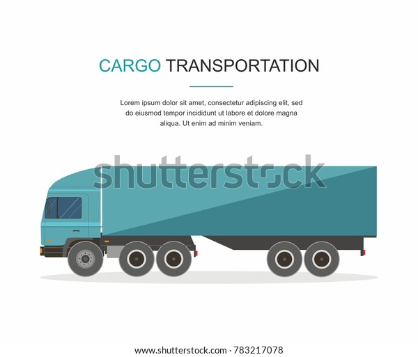 Blue\
Cargo Delivery Truck Isolated on White\
Background