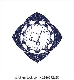 Blue cargo icon inside grunge seal