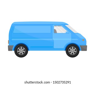 Blue cargo minivan. Vector illustration on a white background.