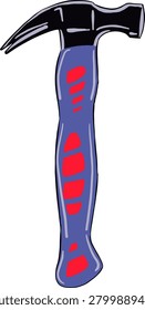 Blue Carpentry Hammer Tool Graphic Illustration