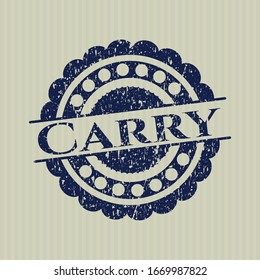 Blue Carry distressed rubber stamp