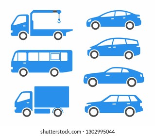 Blue cars icons