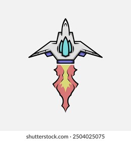 blue cartoon airplane vector design on a white background