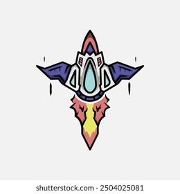 Diseño azul del Vector del avión de la historieta en un fondo blanco