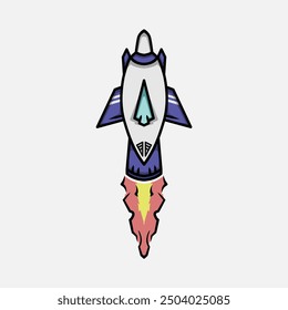 blue cartoon airplane vector design on a white background