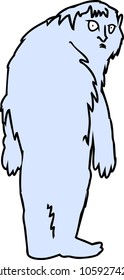 Blue cartoon bigfoot