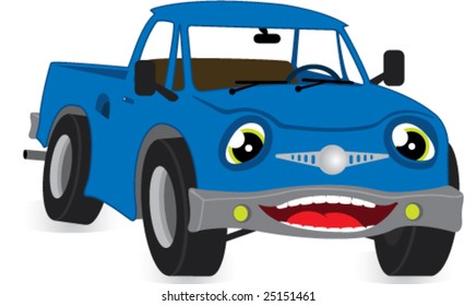 Blue Cartoon Car