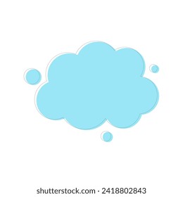 Blue Cartoon Cloud Icon Vector Illustration