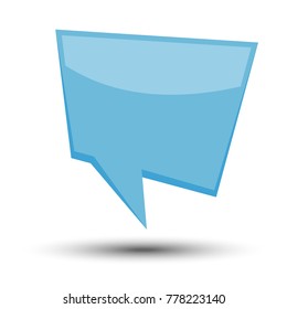 Blue cartoon comic balloon speech bubble without phrases and with shadow. Vector illustration.
