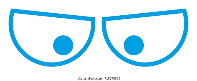 Blue Cartoon Eyes Vector Icons