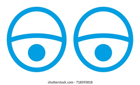 Blue Cartoon Eyes Vector Icons