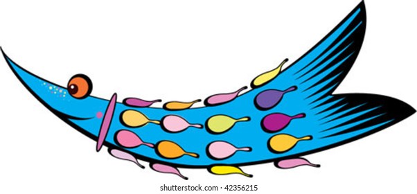 blue cartoon fish