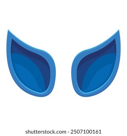 Blue cartoon mask showing alien eyes looking seriously