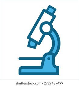 Icono azul del microscopio de la historieta. Adecuado para presentaciones educativas, artículos de ciencia, literatura infantil y diseños temáticos de laboratorio.