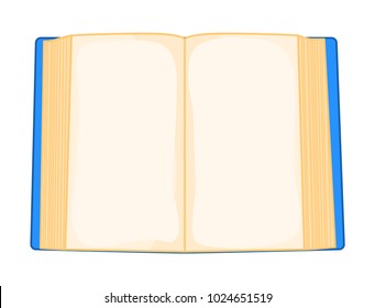 blue cartoon open book isolated on white background

