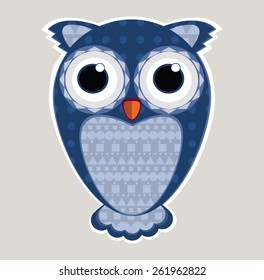 blue cartoon owl