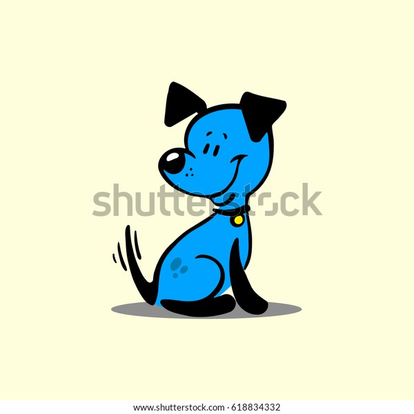 Blue Cartoon Puppy Stock Vector (Royalty Free) 618834332 | Shutterstock