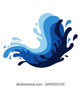 Vetor de respingo de água de desenho animado azul