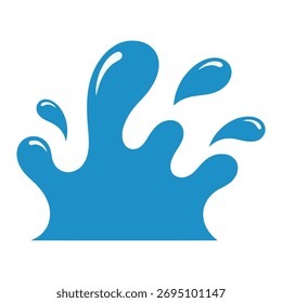 Blue Cartoon Water Splash Vector