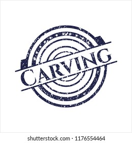 Blue Carving distressed grunge seal