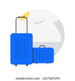 Blue case with airport in the back