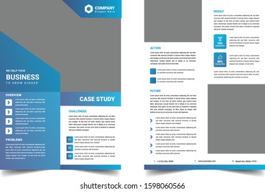 Blue Case Study Template With Minimal Design