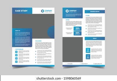 blue Case Study template with minimal design