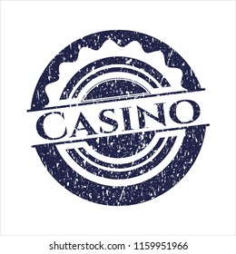 Blue Casino rubber grunge texture seal