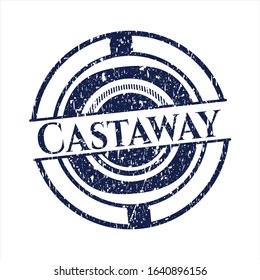 Blue Castaway rubber seal with grunge texture