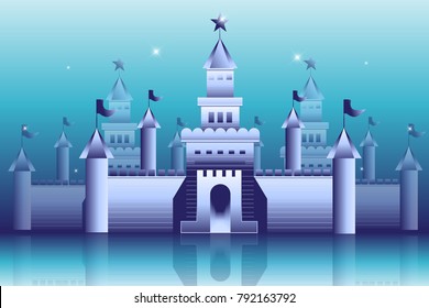 Blue Castle Illustration background