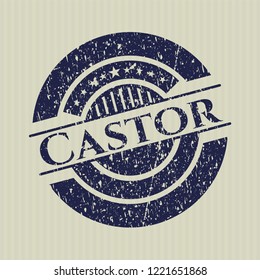 Blue Castor grunge seal