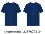 Blue casual t shirt. vector illustration