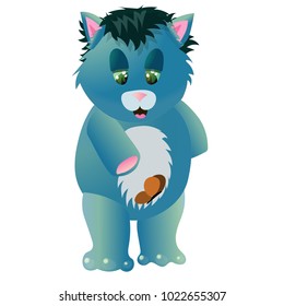 Blue cat and Butterfly