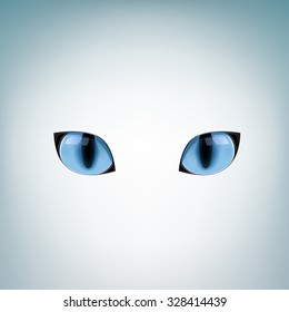 The blue cat eyes on a light mesh background