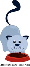gato azul, ilustración, vector sobre fondo blanco.